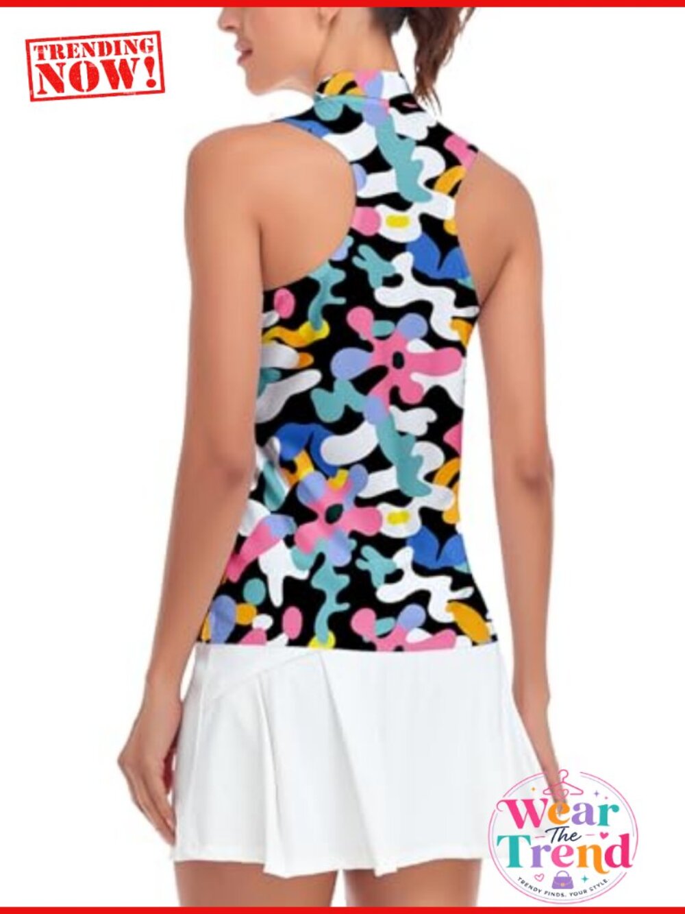 Half Zip Sleeveless Golf Polo for Women Moisture Wicking UPF 50+ Tennis Top